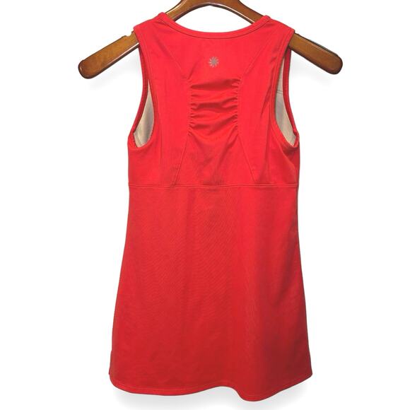 Athleta Tank Top/Tankini With Built In Bra Size 32A Bright Red V Neck Racer Back - Picture 2 of 8